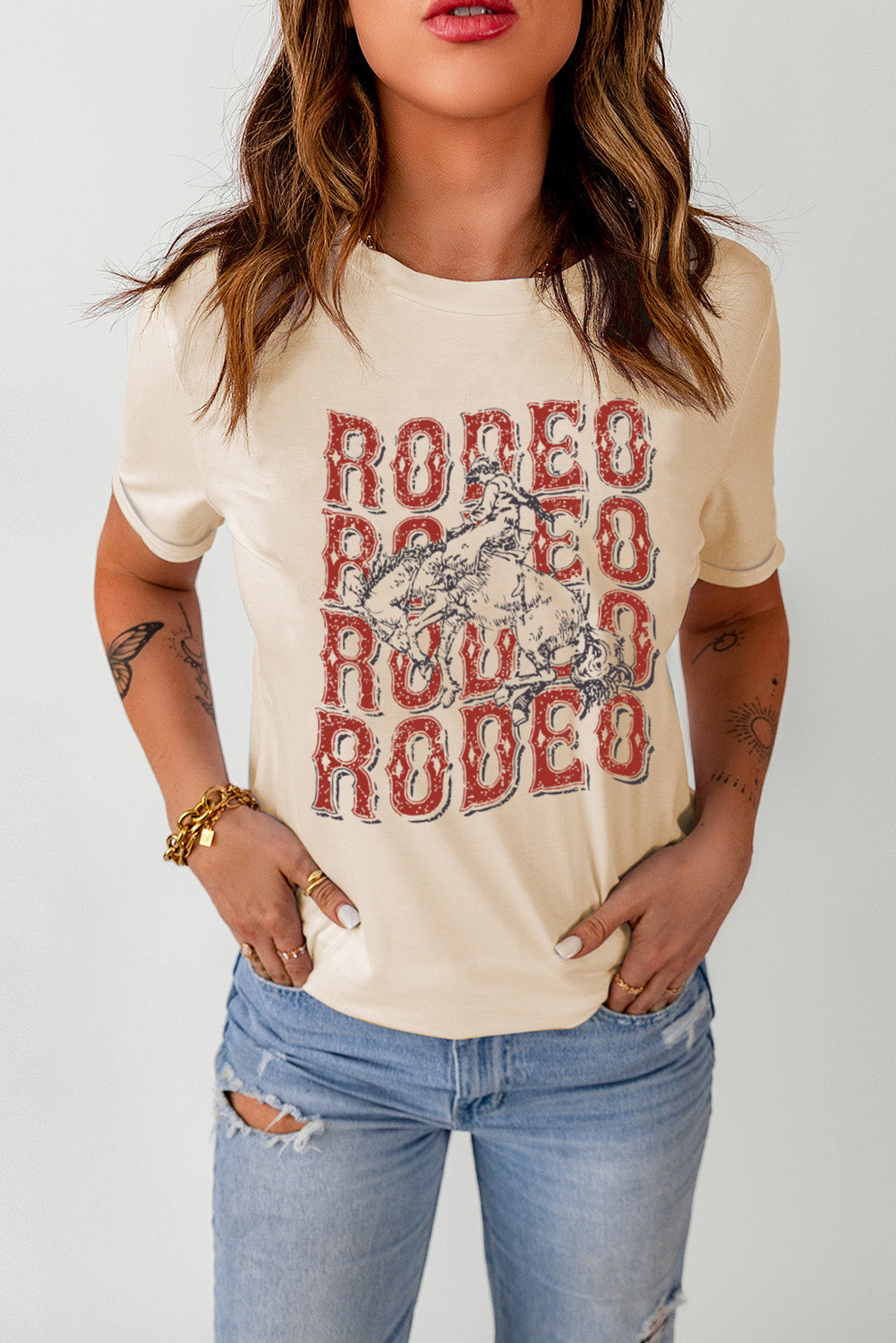 Rodeo Graphic Cuffed Tee Shirt