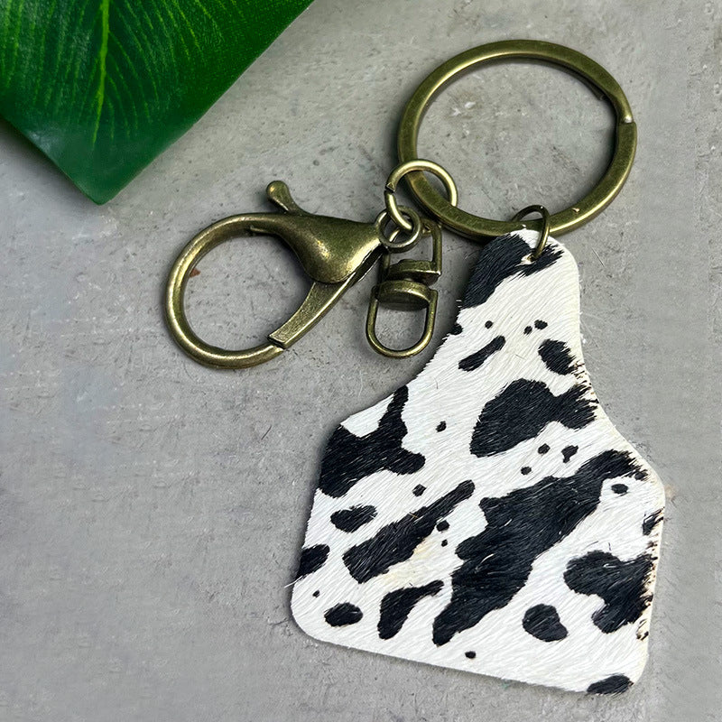 Cow Tag Key Chain