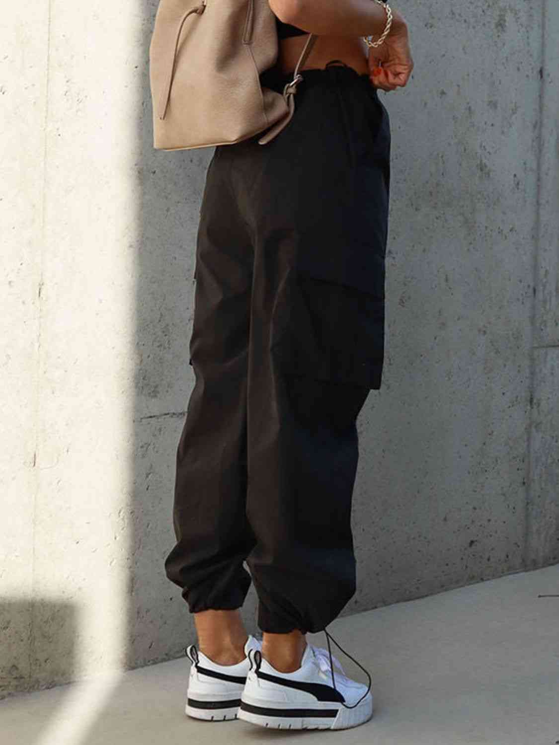 Drawstring Cargo Pants with Pockets