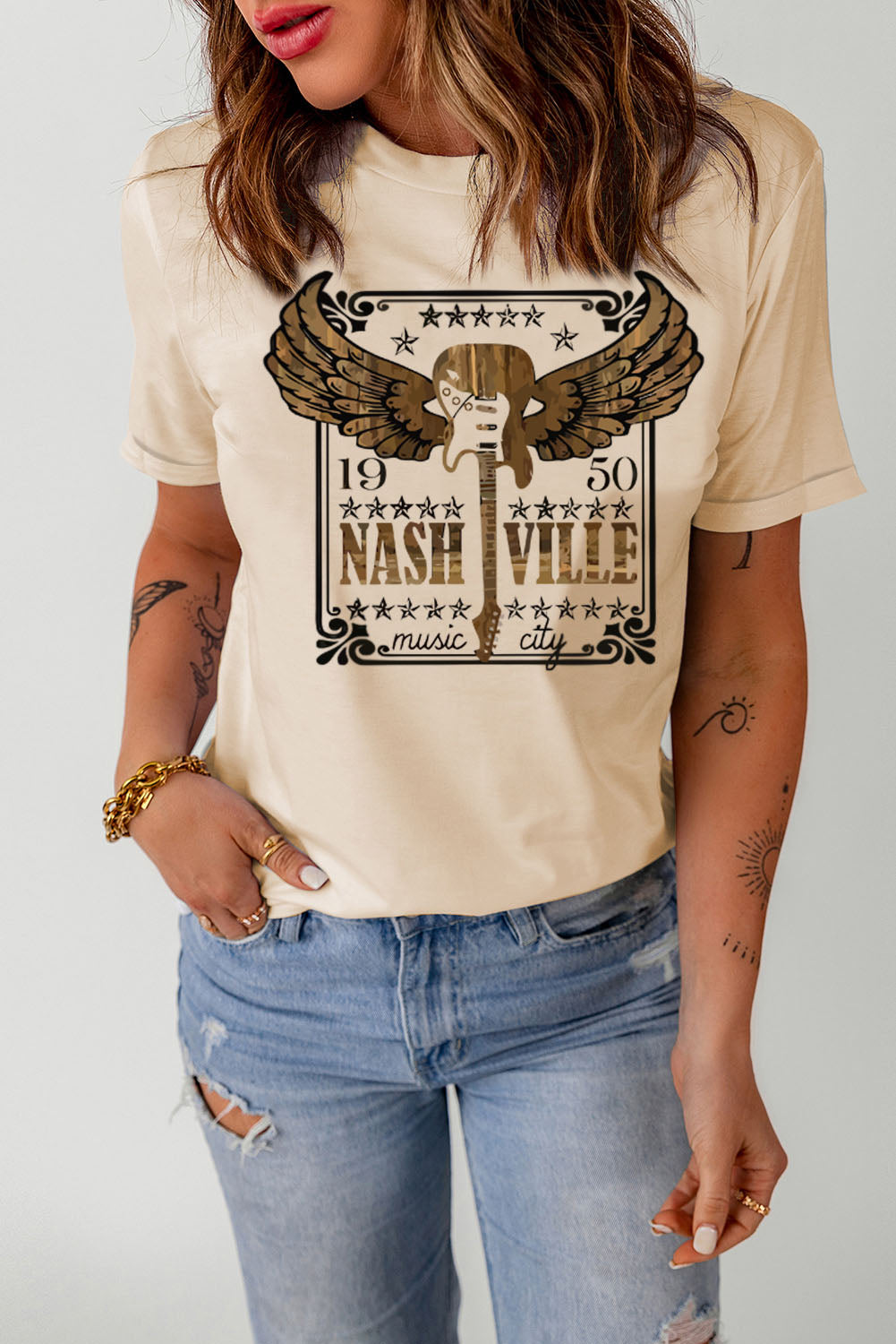 1950 Nashville Music City Graphic Tee Shirt