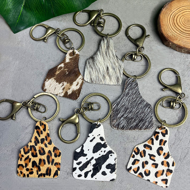 Cow Tag Key Chain