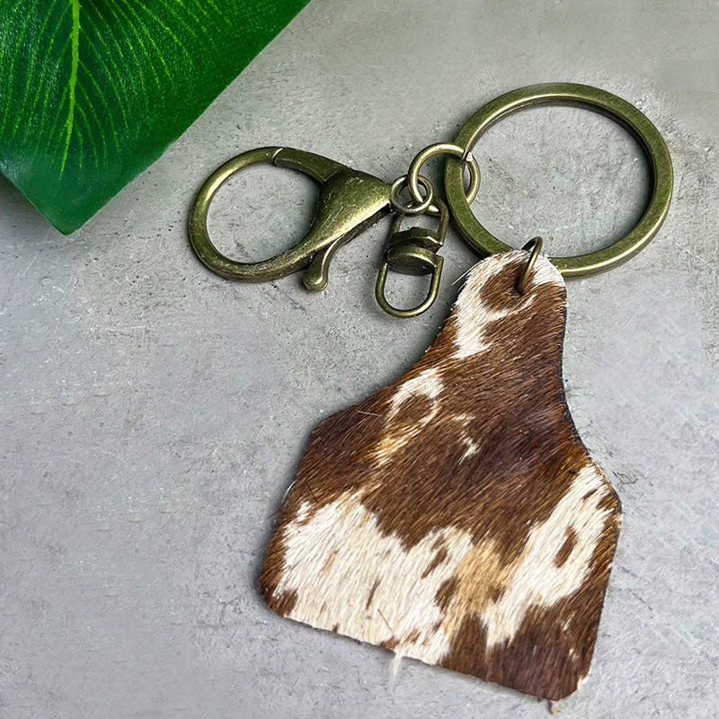 Cow Tag Key Chain