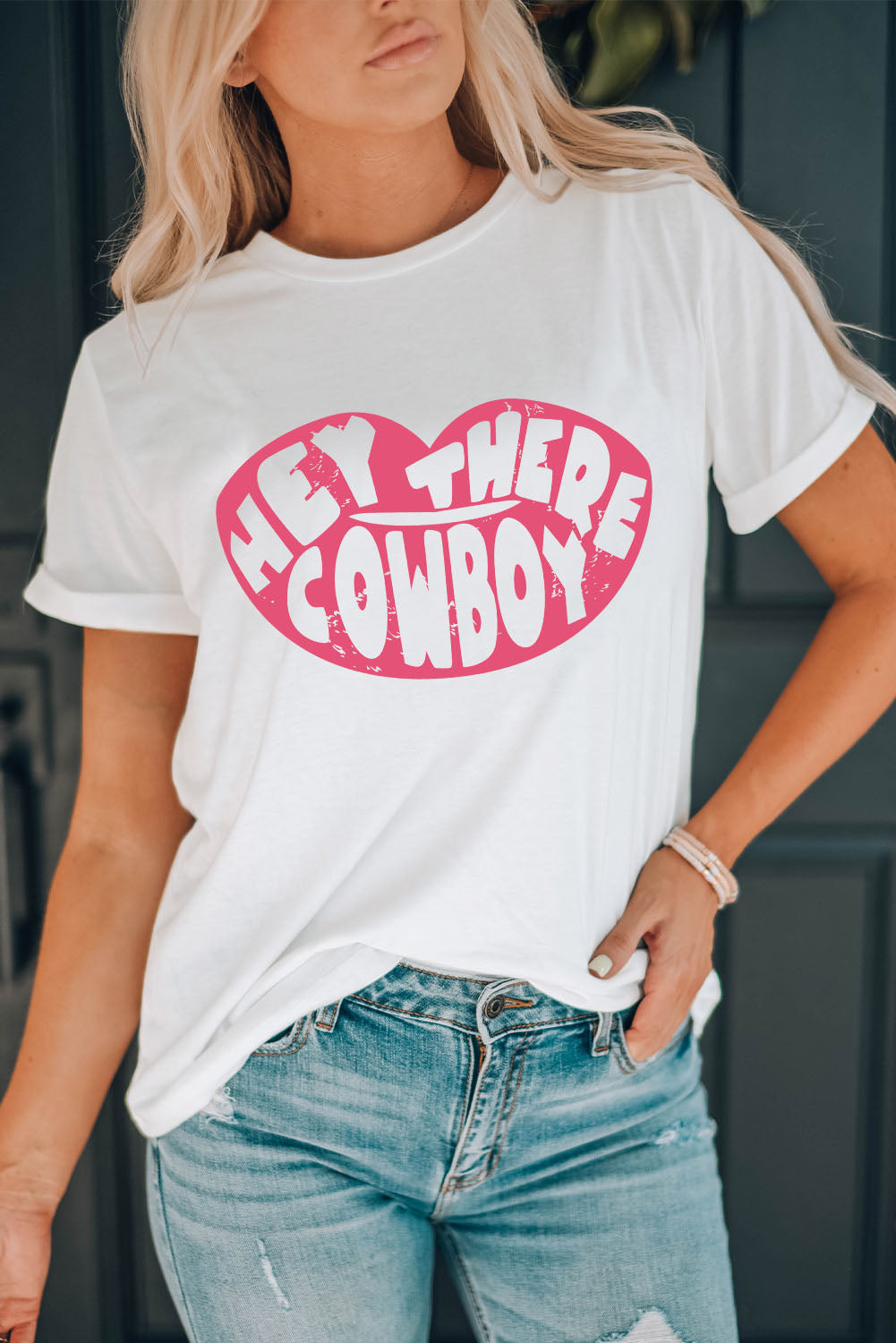 Hey There Cowboy Graphic Tee Shirt