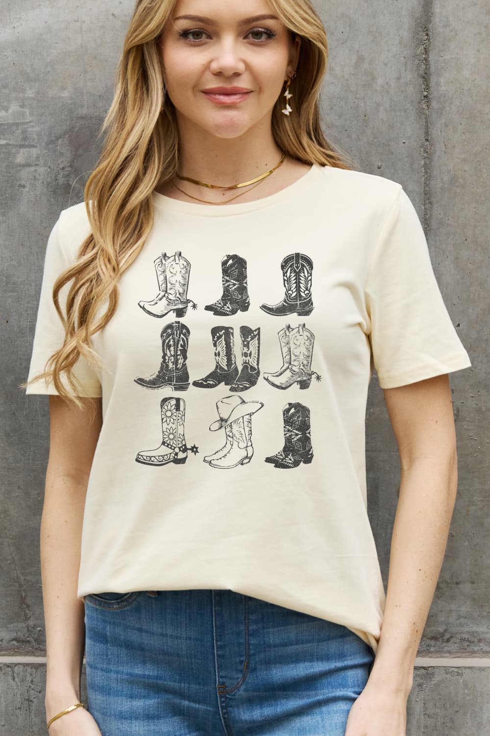 Cowboy Boots Full Size Graphic Cotton Tee